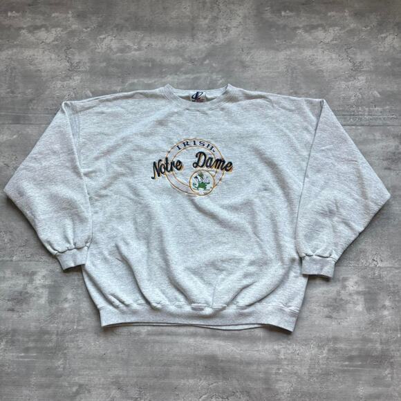Vintage 1990s notre dame embroidered crewneck - Picture 1 of 5